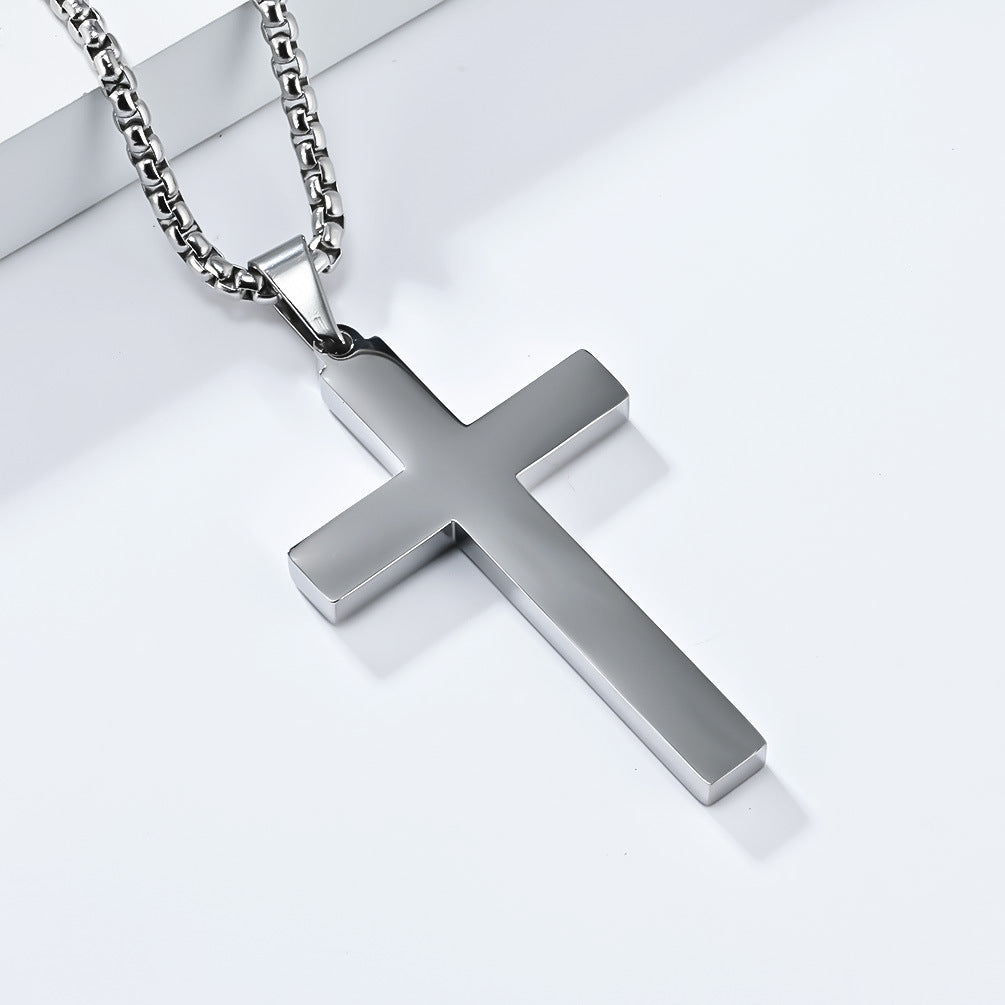 Jewelry Factory Handmade Mirror Polished Cross Necklace for Men