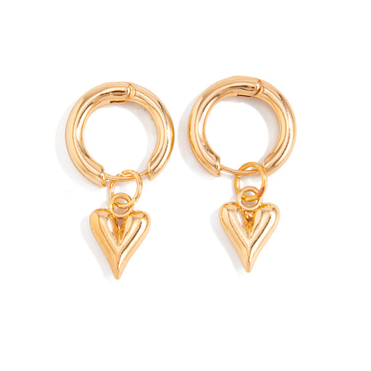 Planderful Heart Pendant Earrings For Women Chic Removable Hoop Versatile Gift For Her Vienna Verve