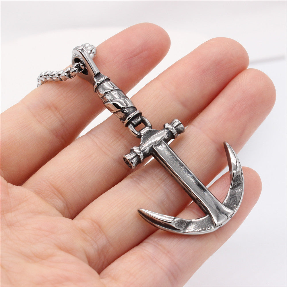 Retro Boat Anchor Pendant Titanium Steel Unisex Jewelry Protective Statement By Planderful Everyday Genie
