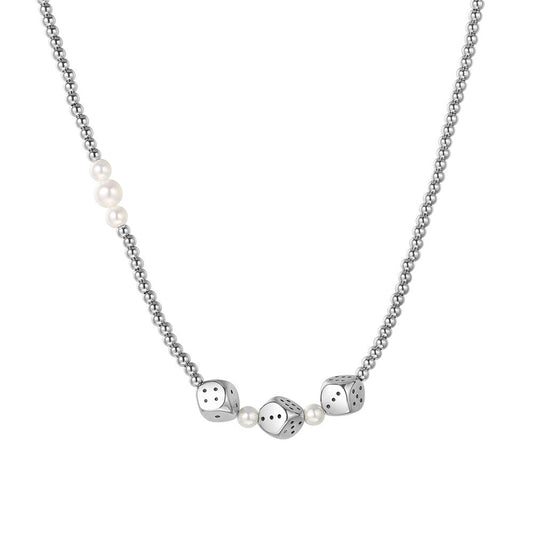Planderful Titanium Dice Necklace Unisex Hip Hop Style Protection Statement For Fashion Fans