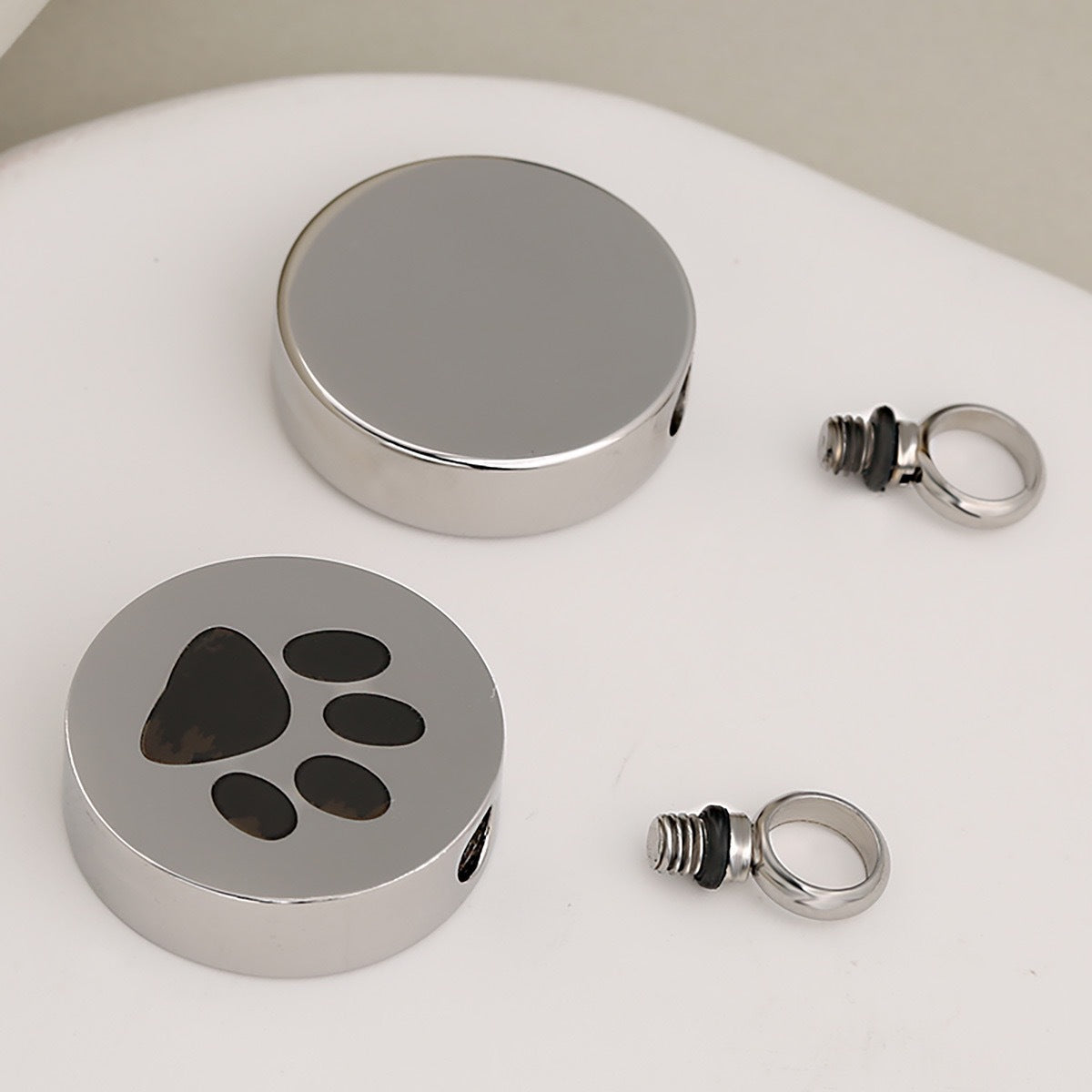 1. Planderful Pet Hair Urn Necklace Paw Prints Openable Stainless Steel Commemorative Pendant for Women