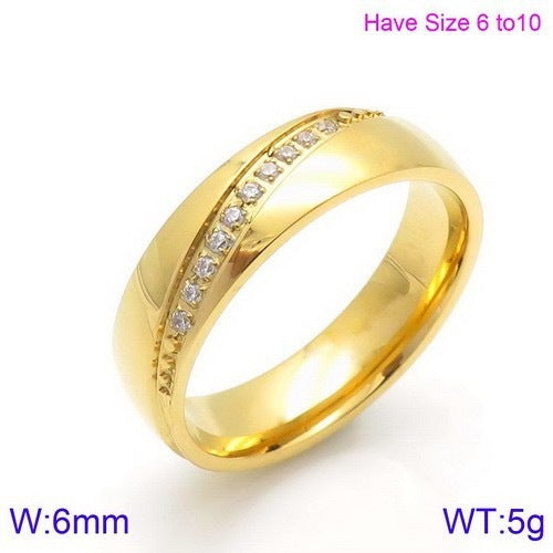 Japan And South Korea Men's And Women's Titanium Steel Rings, Zircon-Inlaid