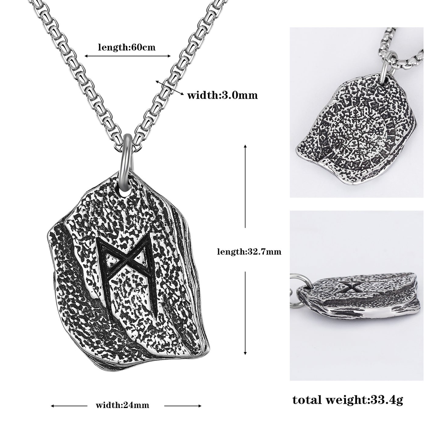 Steel Necklace – Vintage Viking Pendant Medal