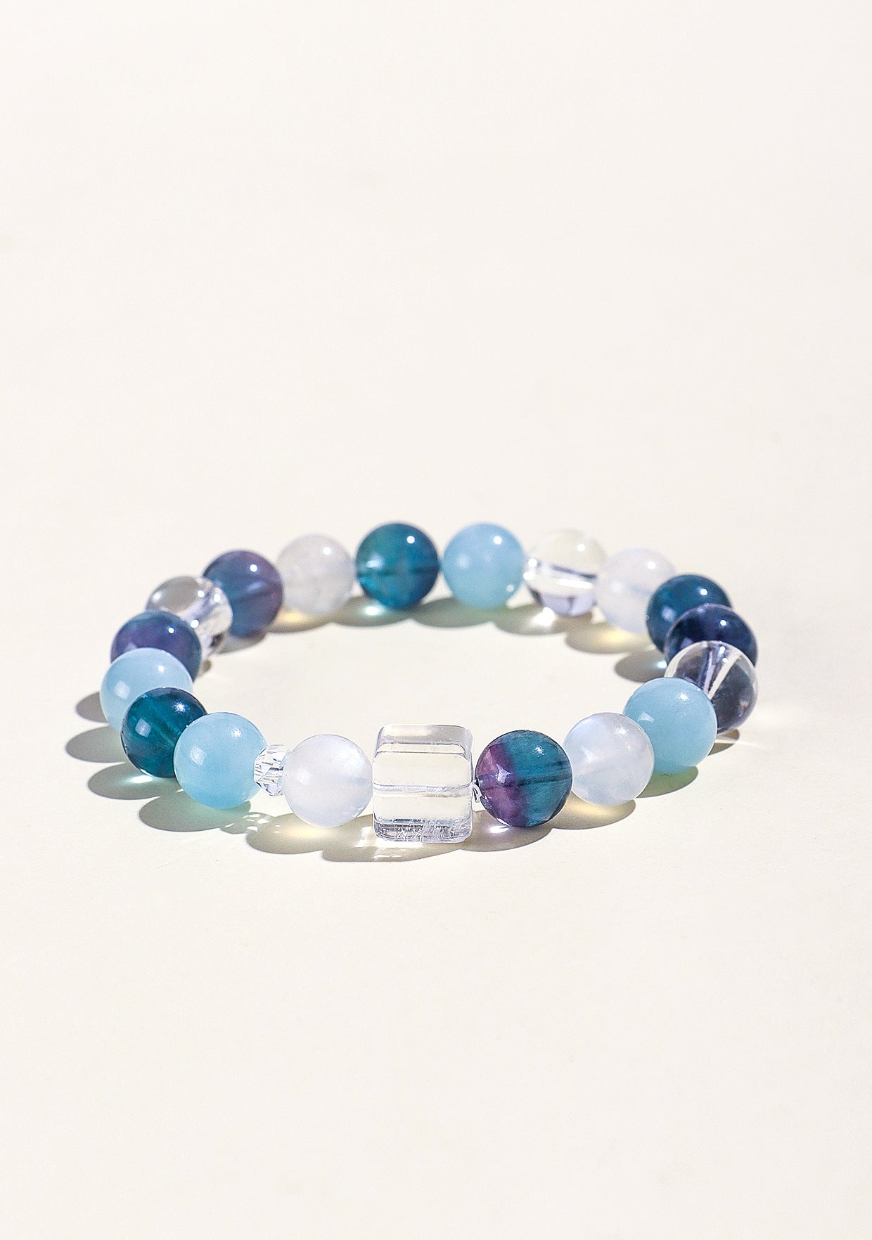 Planderful Fortune's Favor Bracelet – Elegant Natural Aquamarine and Fluorite Design