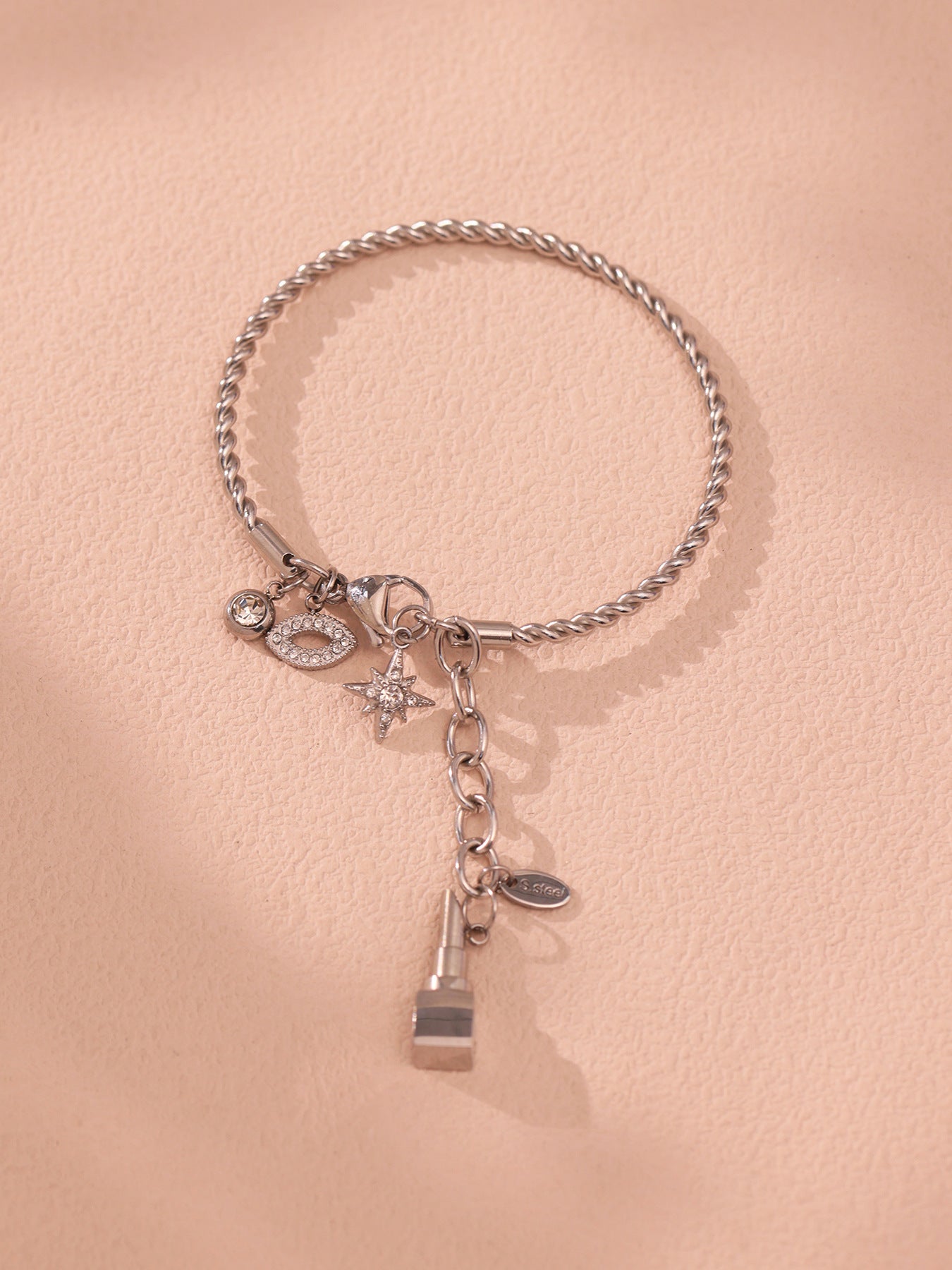 Planderful Zircon Woven Twist Bracelet For Streetwear