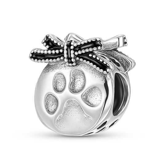 Planderful Jewelry Beaded Bracelet With Bow Dog Paw Pendant In S925 Sterling Silver