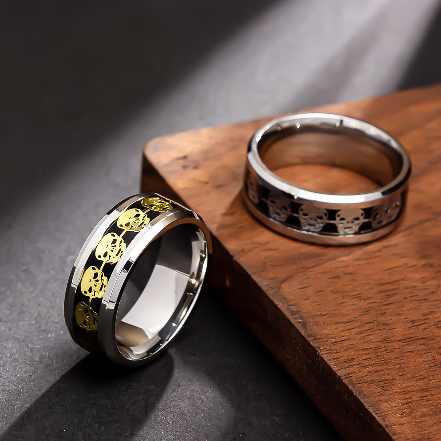 Planderful Everyday Genie Punk Skull Ring For Unisex Style In Durable Steel For Halloween Fashion