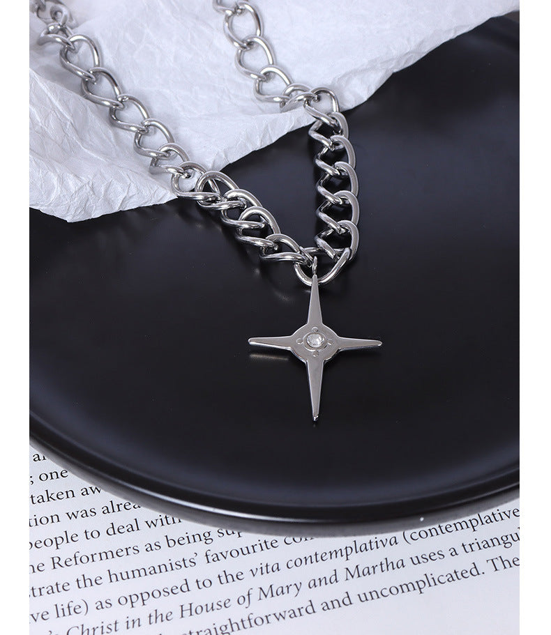 Stylish Cross Zircon Necklace for Men and Women