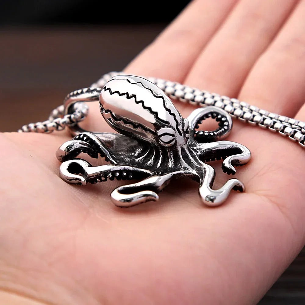 Vintage Octopus Stainless Steel Men's Ring