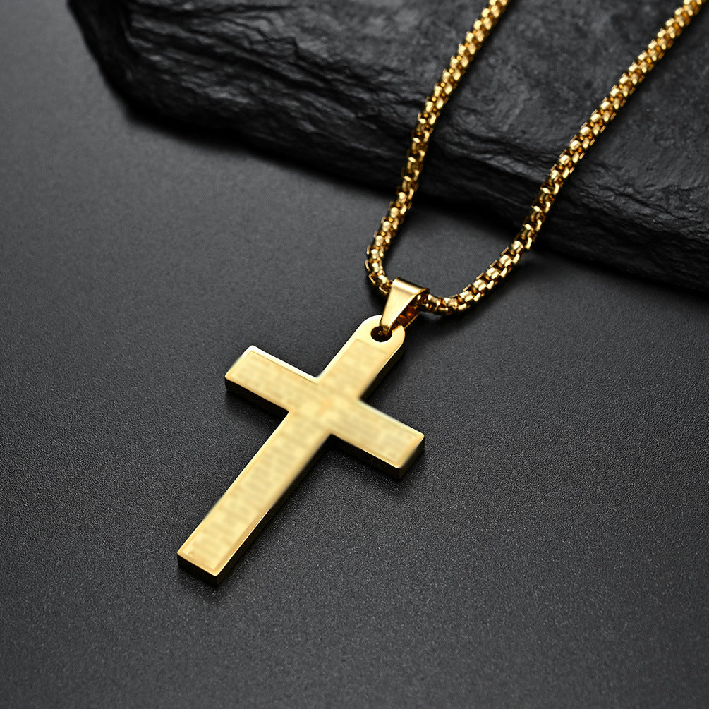 Cross-Border Amazon Jewelry Supply Stainless Steel Cross Necklace