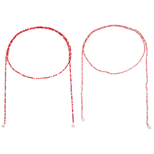 Long Winding Y-Shaped Fringed Pearl Necklace Holiday Style Red Rice Beads Beaded
