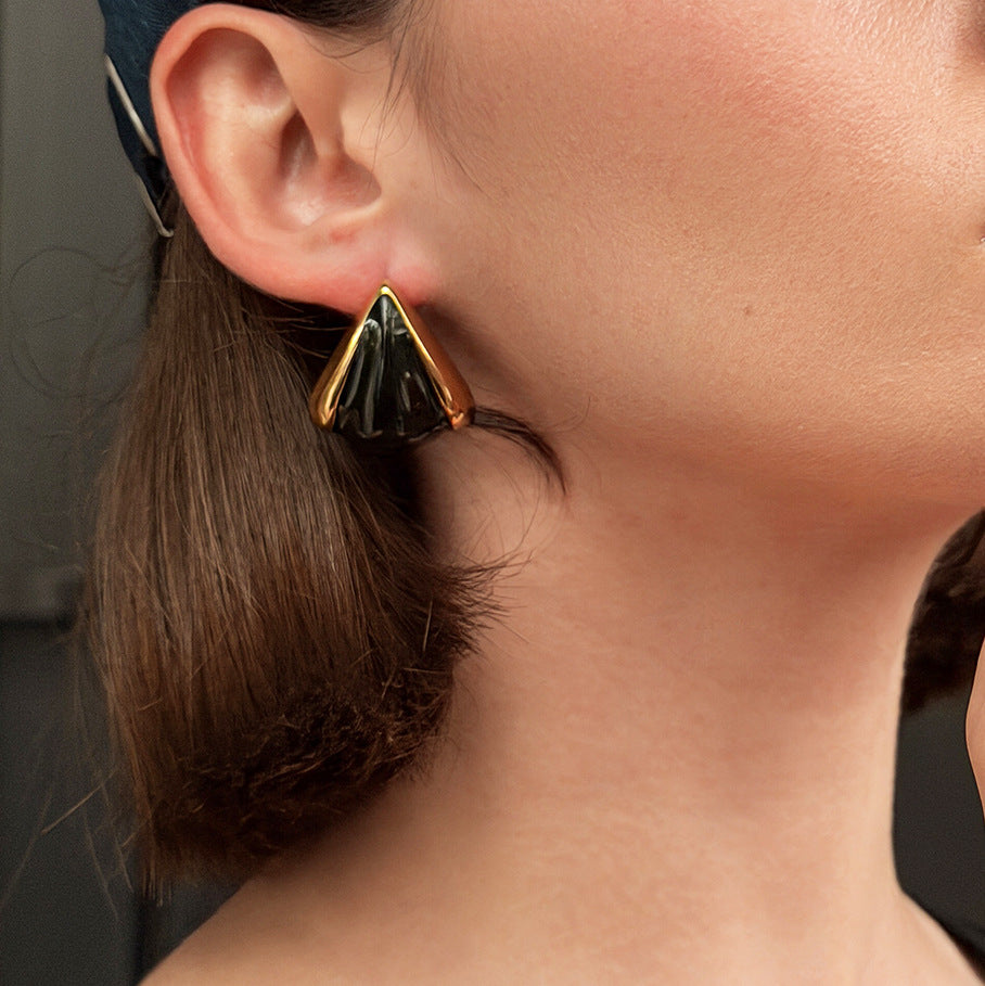 Stainless Steel Geometric Stud Earrings For Business Professionals By Planderful Vienna Verve