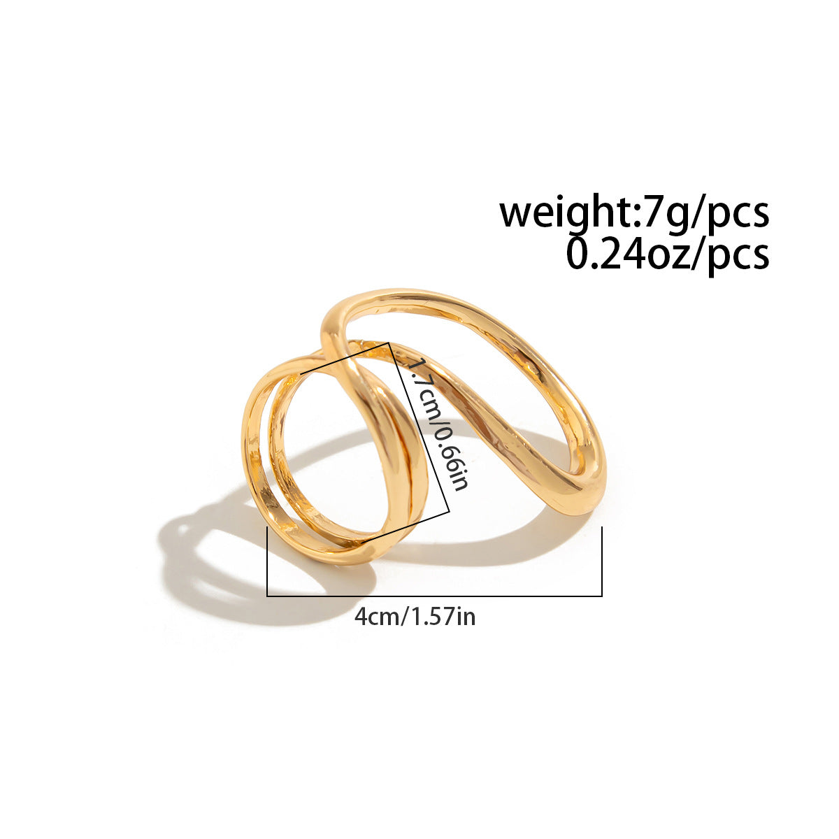 Planderful Geometric Line Ring for Women Hollow Joint Minimalist Statement Jewelry Vienna Verve