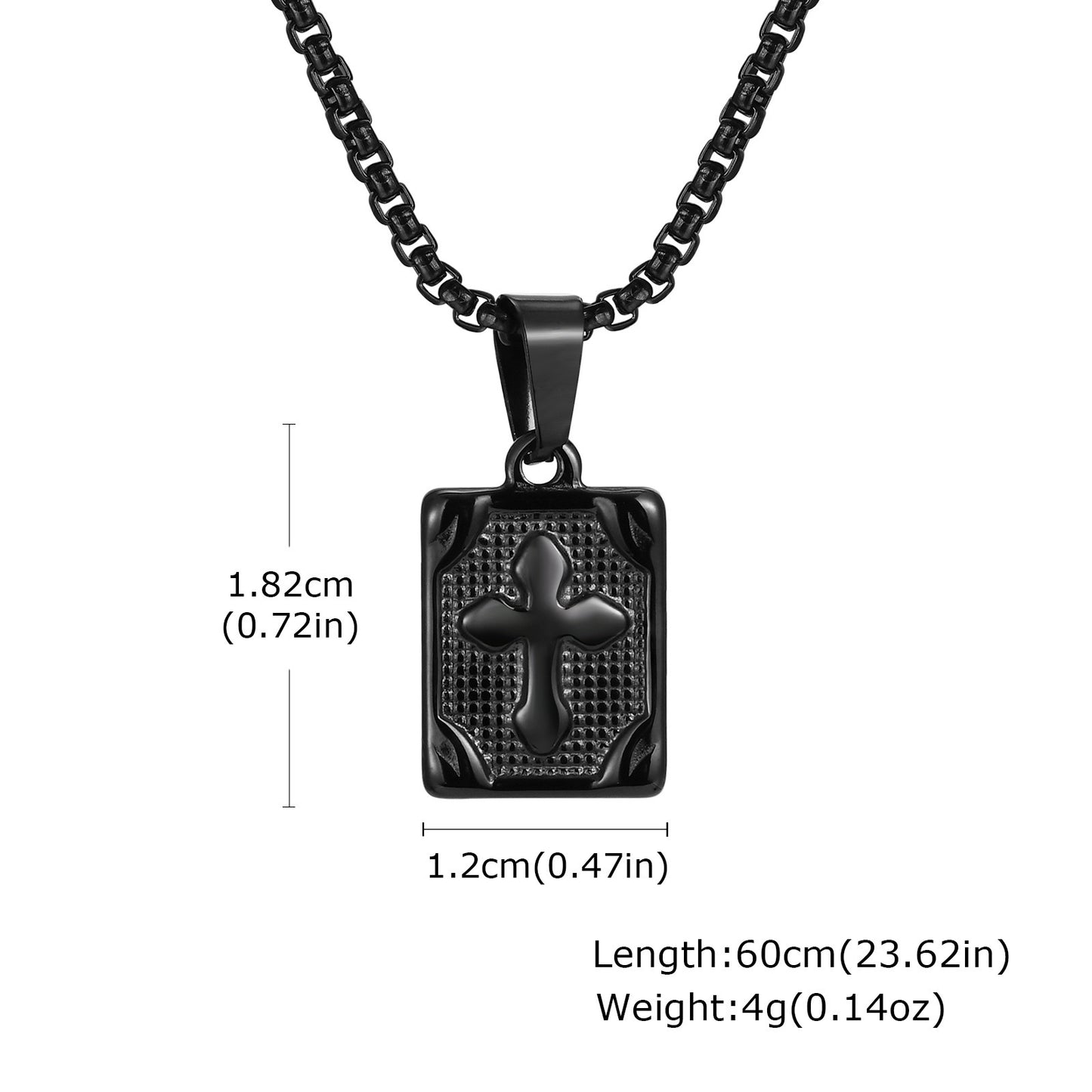 Planderful Geometric Stainless Steel Square Pendant for Men