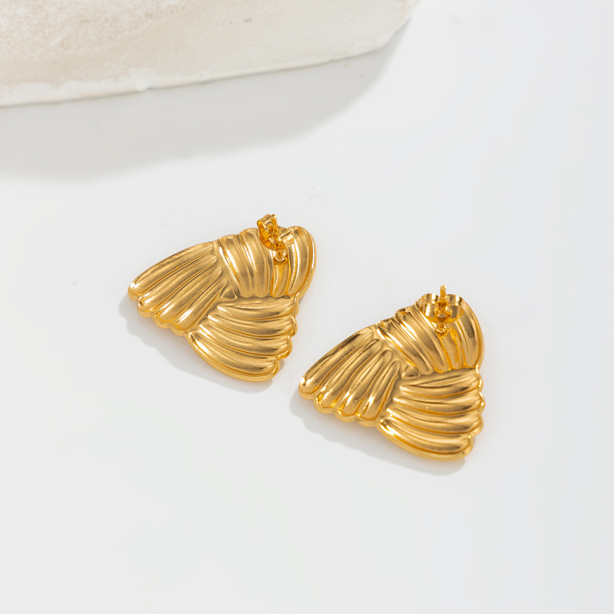 Planderful Stainless Steel Knot Stud Earrings Geometric Texture For Women Statement Vienna Verve