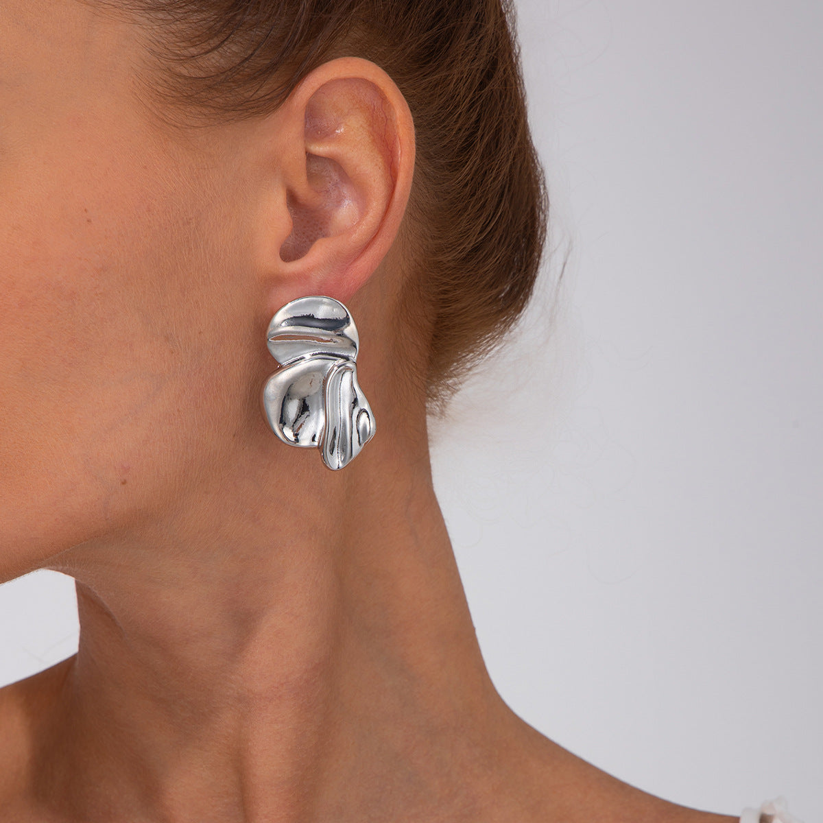 Planderful Vienna Verve Earrings – Elegant Three-Dimensional Metal Flower Design