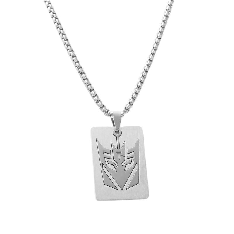 Trendy Men's Personalized Titanium Steel Hollow Sequin Pendant Necklace