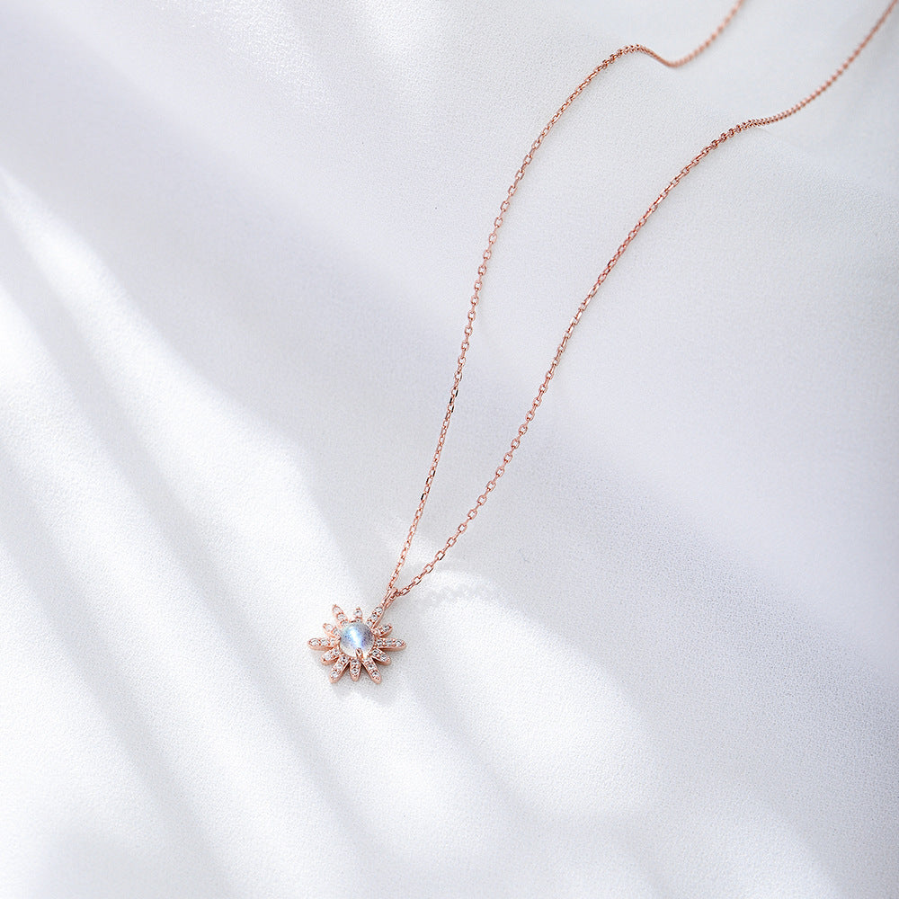 Wind Burst 925 Sterling Silver Natural Opal Pendant Necklace
