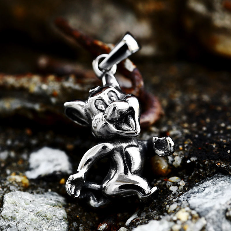 Retro Titanium Steel Mouse Pendant for Men - Wholesale Stainless Steel Casting Animal Jewelry from Planderful's Everyday Genie Collection