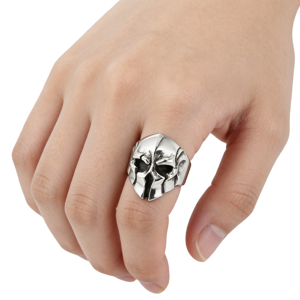 Spartan Helmet Titanium Steel Ring