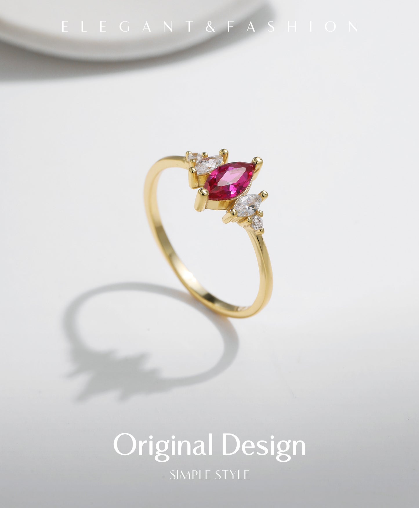 Planderful Gala Fireworks Ring – Elegant Pigeon Blood Red Zircon