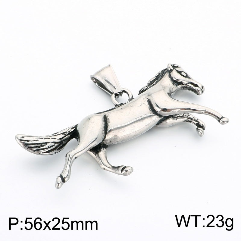 Year Of The Horse Necklace, Pegasus Phoenix Retro Old National Style Mythical Beast