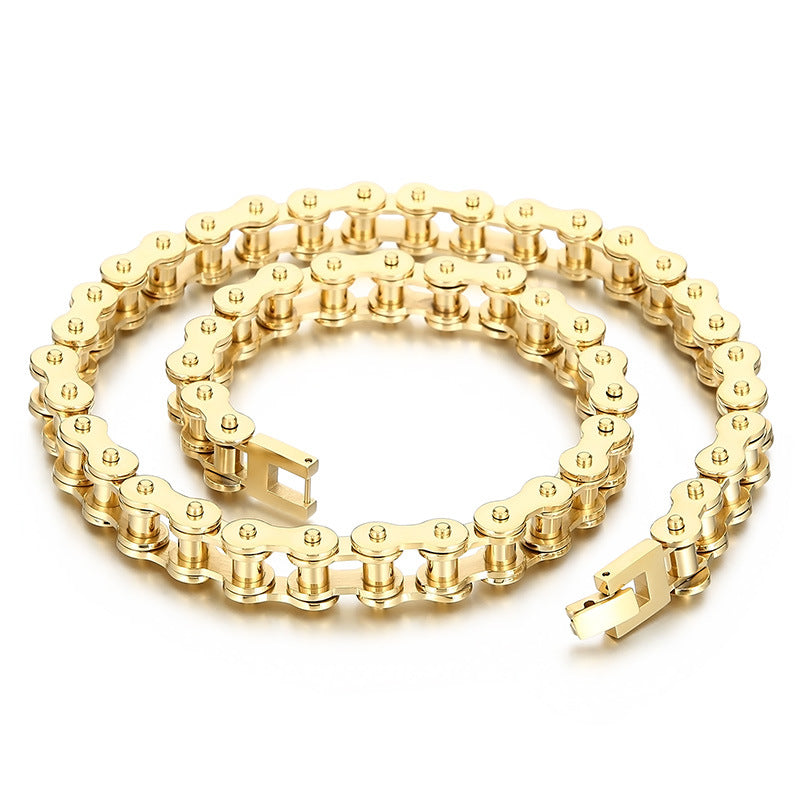 , Trendy Men's Titanium Steel Bicycle Chain Necklace, Bicycle Chain Stainless Steel