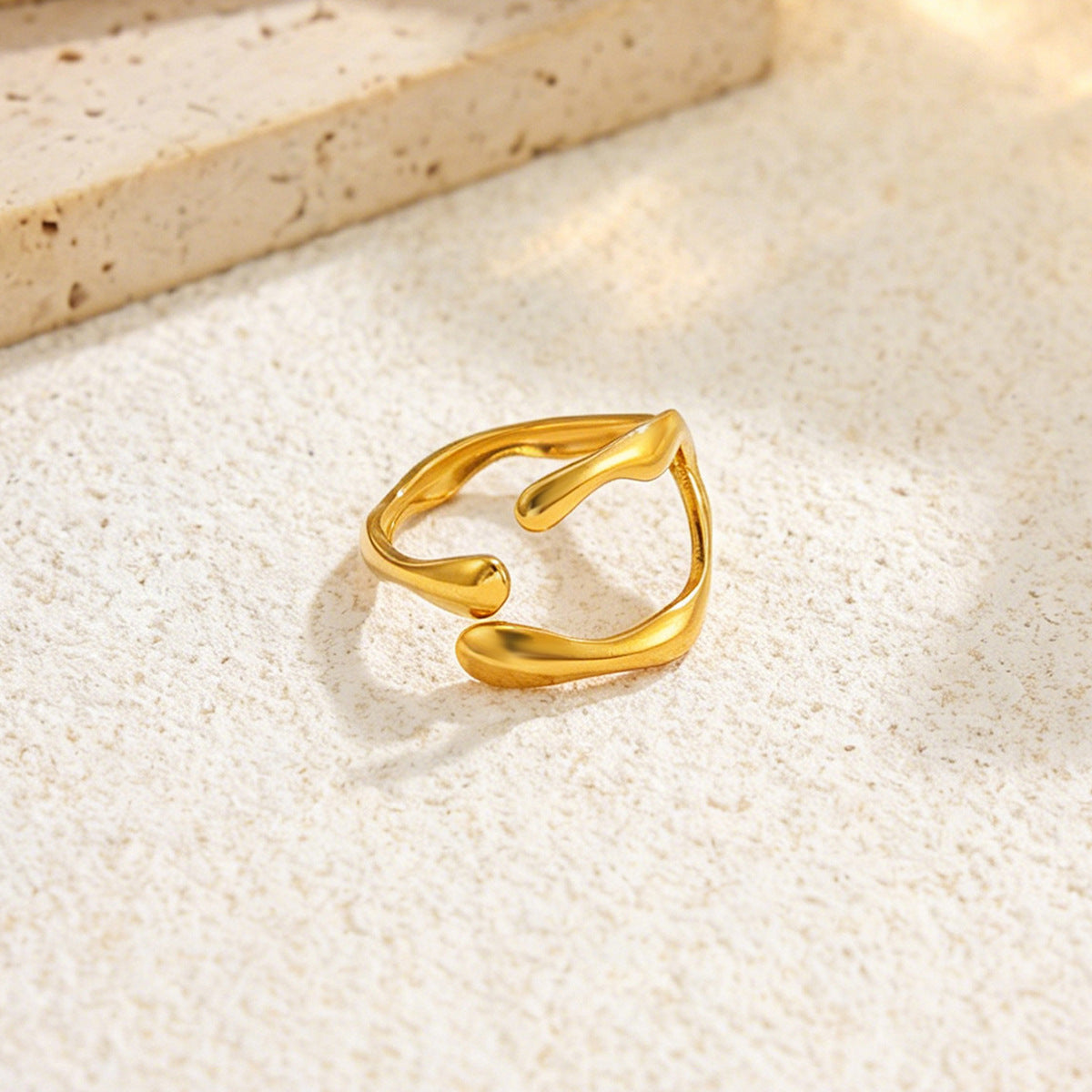 Planderful Snake Shaped Opening Ring Vienna Verve Stainless Steel Zircon Imitation Pearl Star Accent For Women