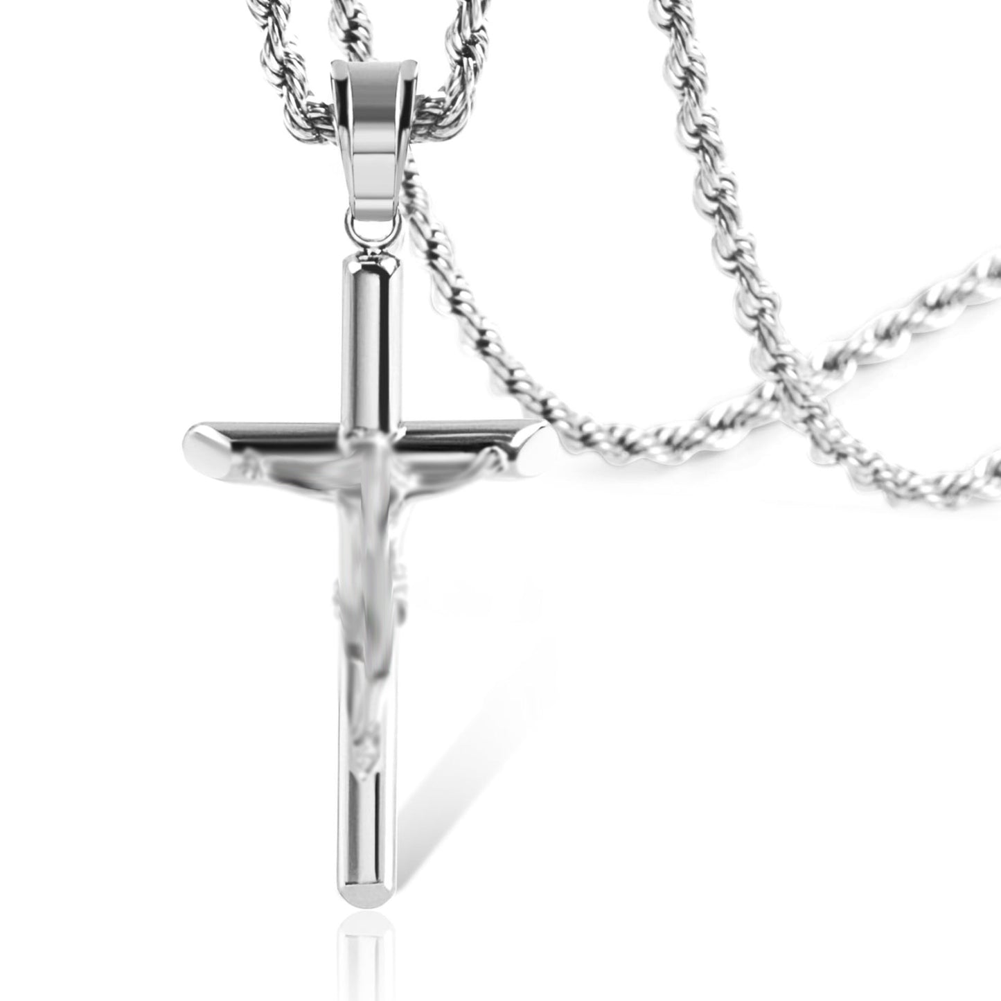 Planderful Stainless Steel Cross Pendant Necklace For Unisex Daily Wear Punk Hip Hop Style