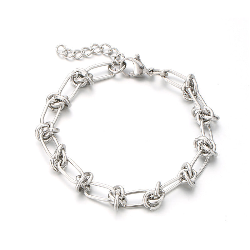 Style Knotted Design Unisex Bracelet – Cold & Titanium Steel Neutral Style