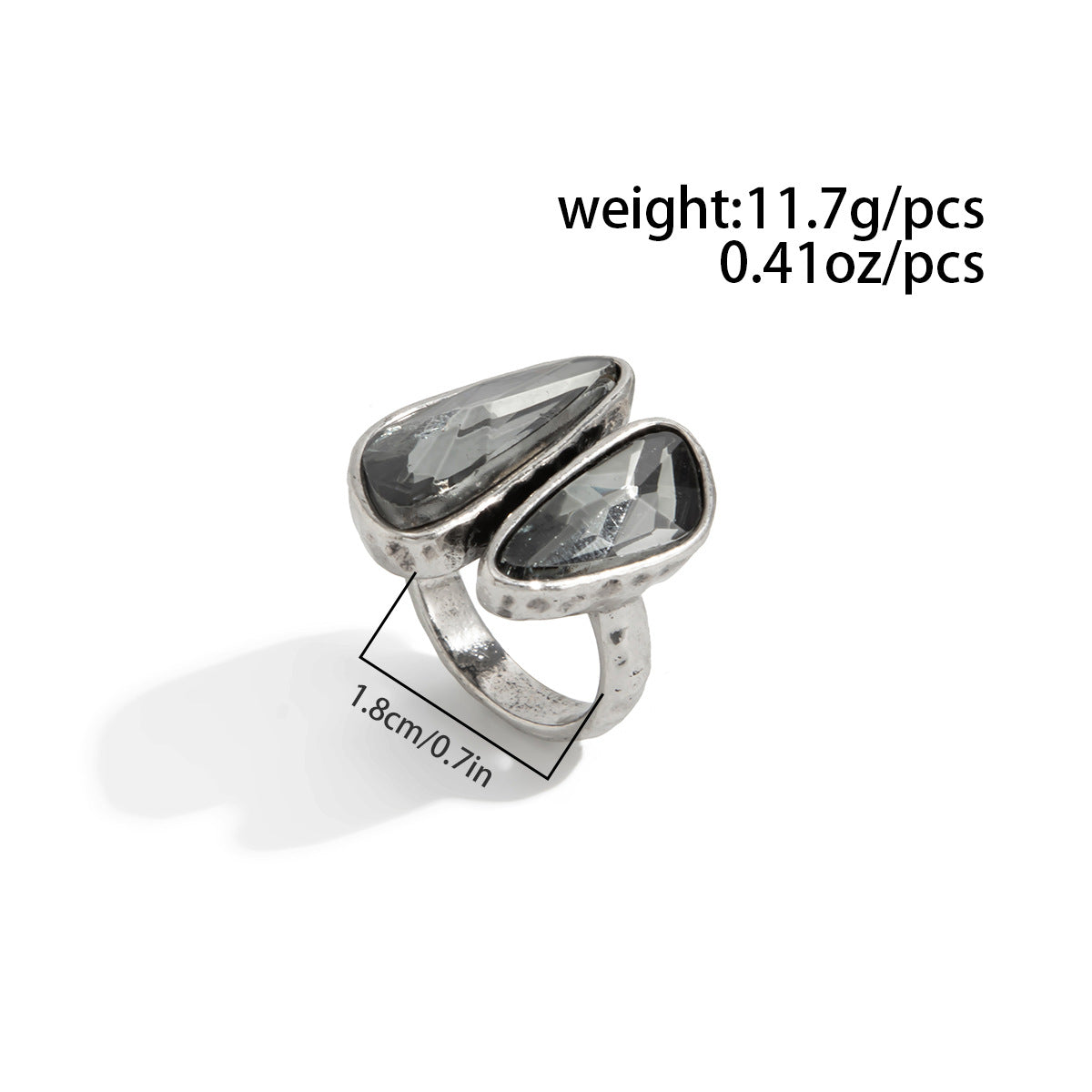Black Acrylic Ring Planderful Vienna Verve For Minimalist Women Geometric Square Statement Jewelry
