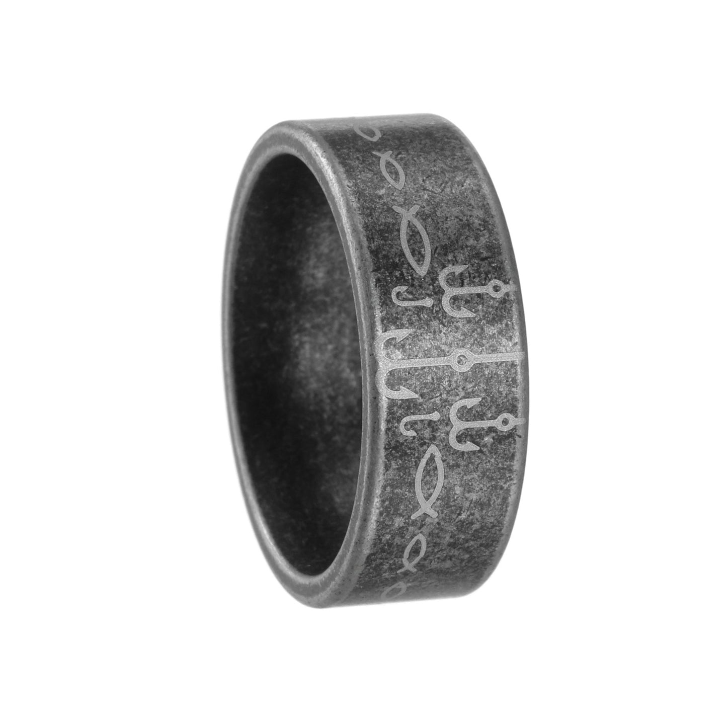 Planderful Stainless Steel Fish Hook Ring For Him Personalized Unisex Jewelry Durable