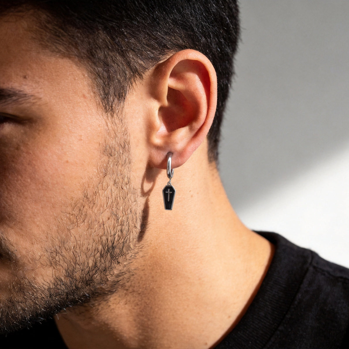 Stainless Steel Cross Gothic Earrings