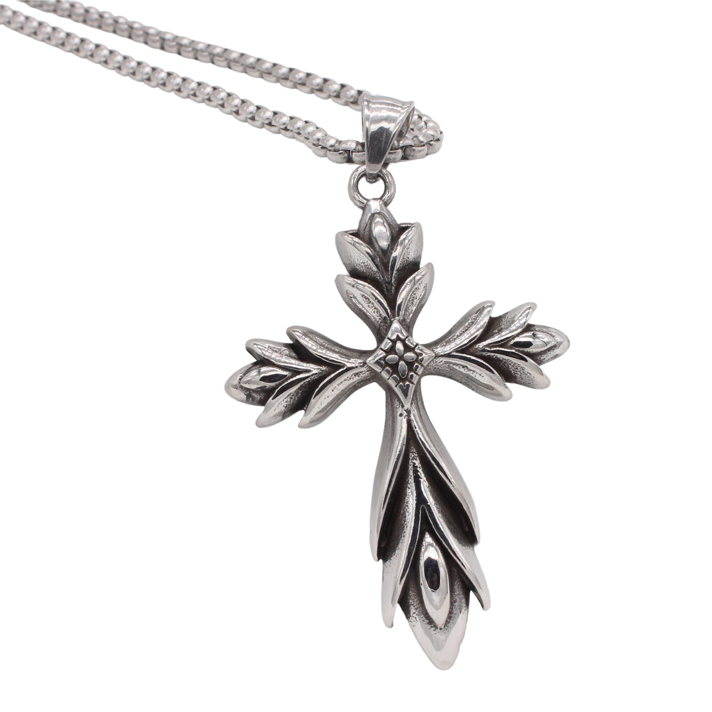 Planderful Jewelry Everyday Genie Cross Pendant For Men Personalized Vintage European American Style Stainless Steel