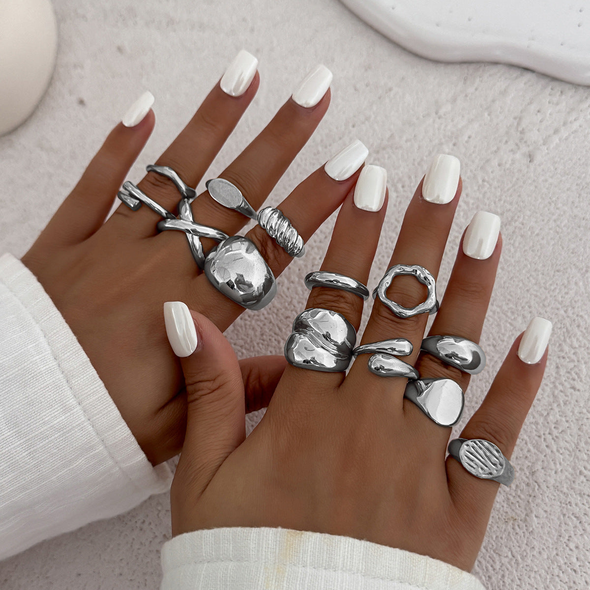 Planderful Vienna Verve Exaggerated Cross Thread Ring For Retro Geometric Statement Jewelry Unisex
