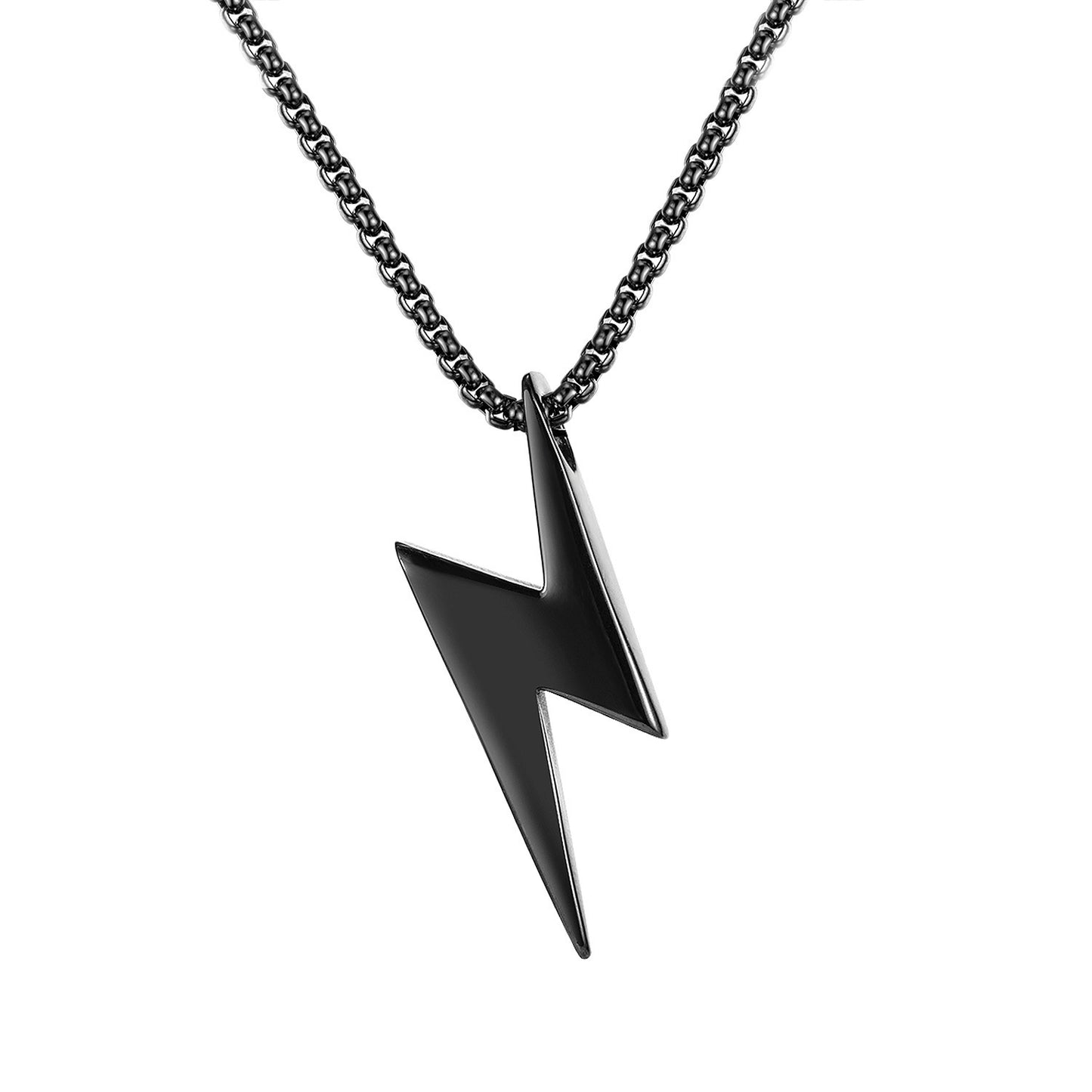 Planderful Steel Necklace Lightning Pendant Hip Hop Style
