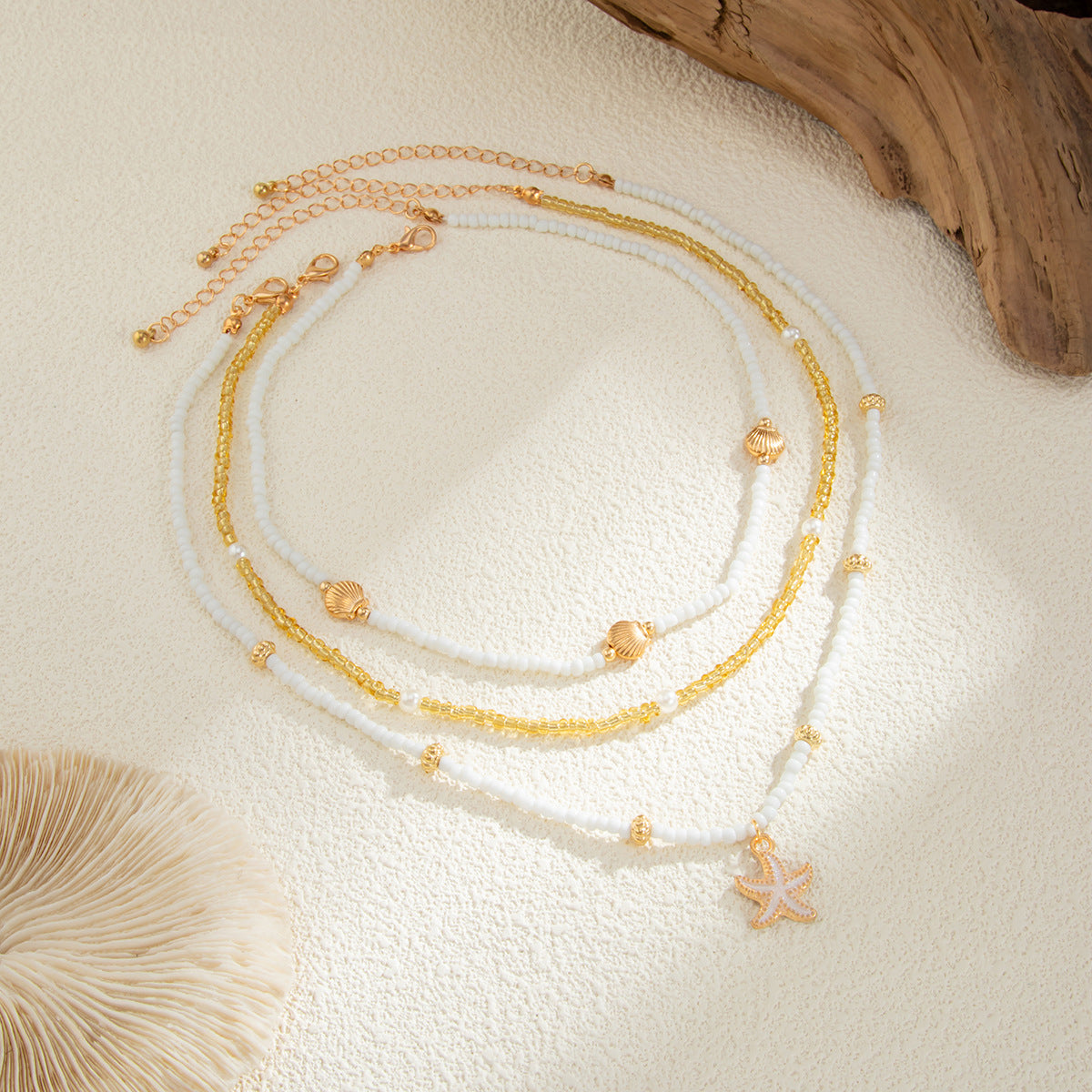 Starfish Pearl-Style Bohemian Layered Necklace