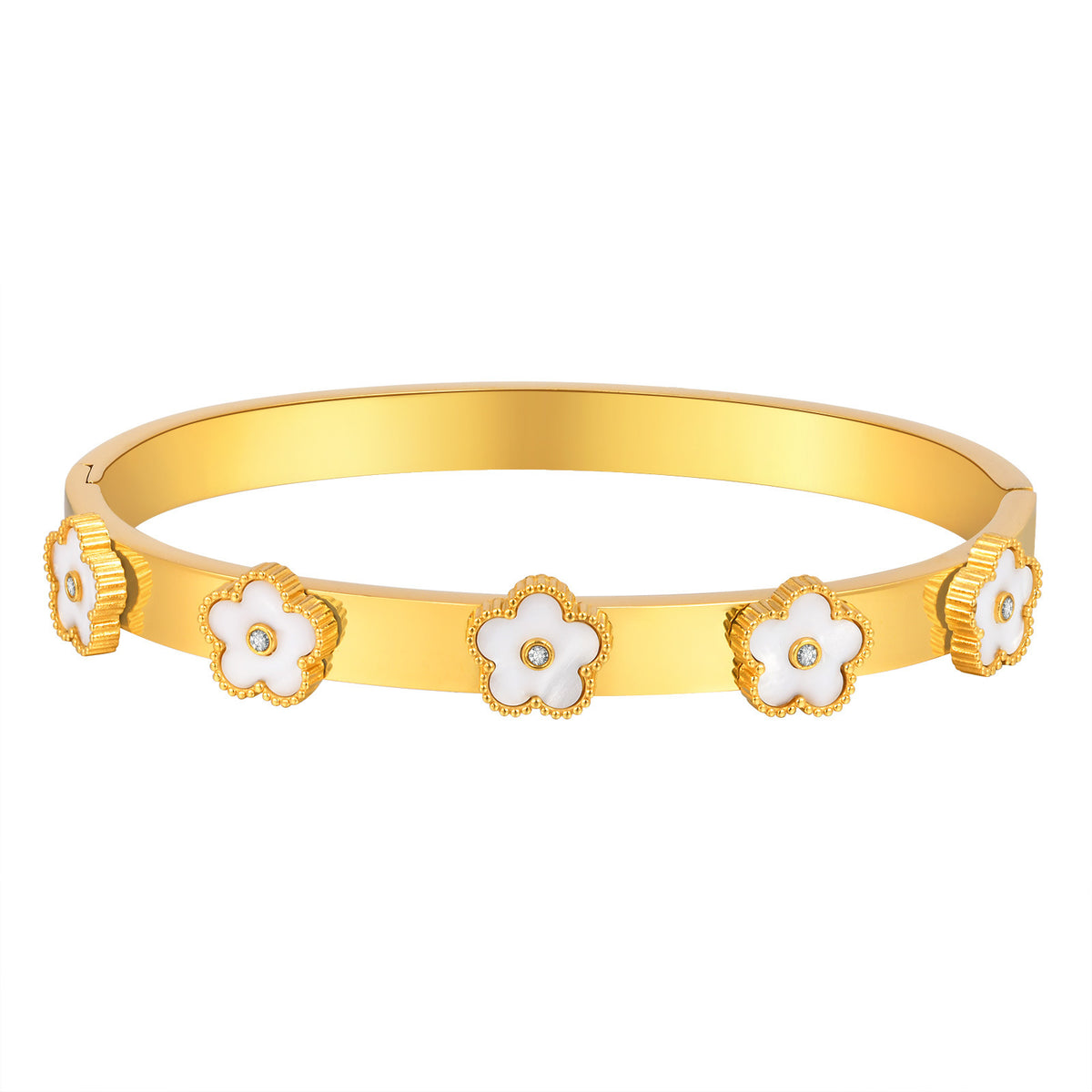 Flower Shell Adjustable Stainless Steel Bracelet Unisex