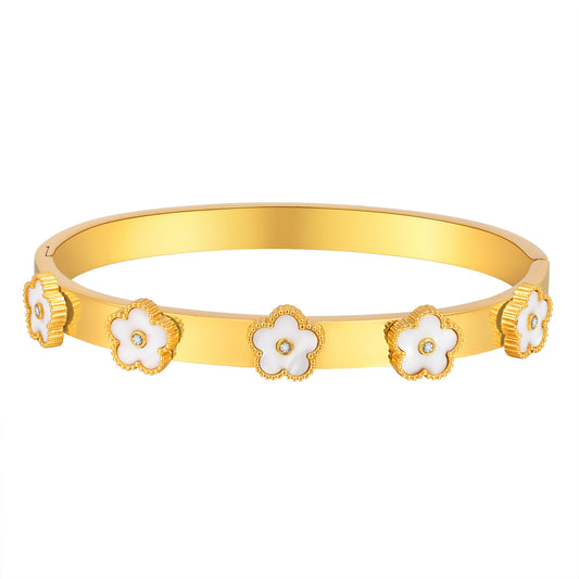 Flower Shell Adjustable Stainless Steel Bracelet Unisex
