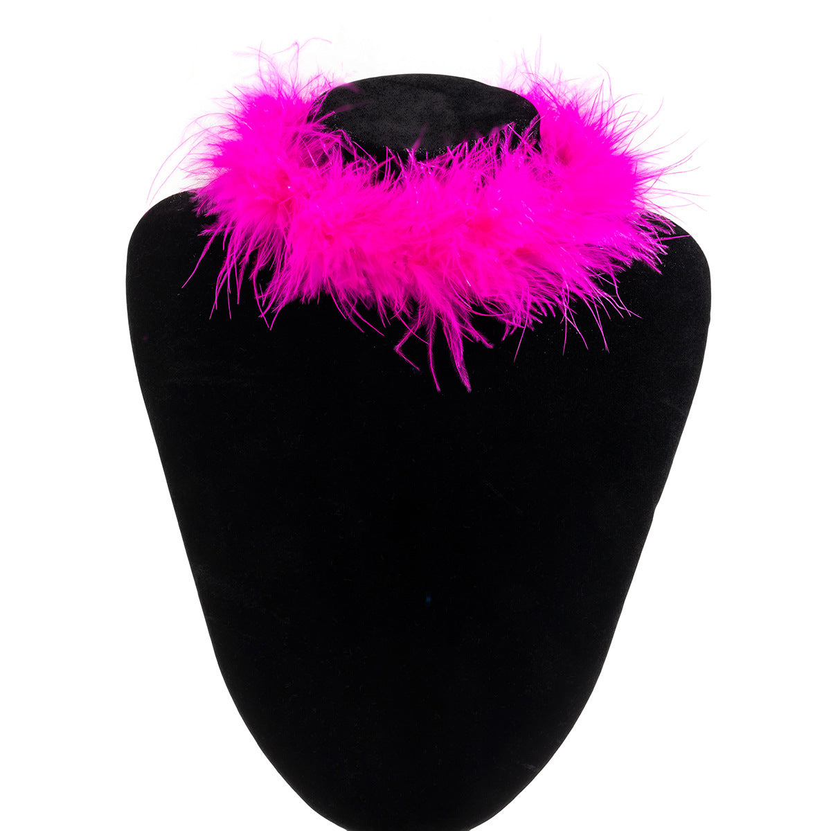 European and American Gothic Party Feather Choker Necklace with Ribbon