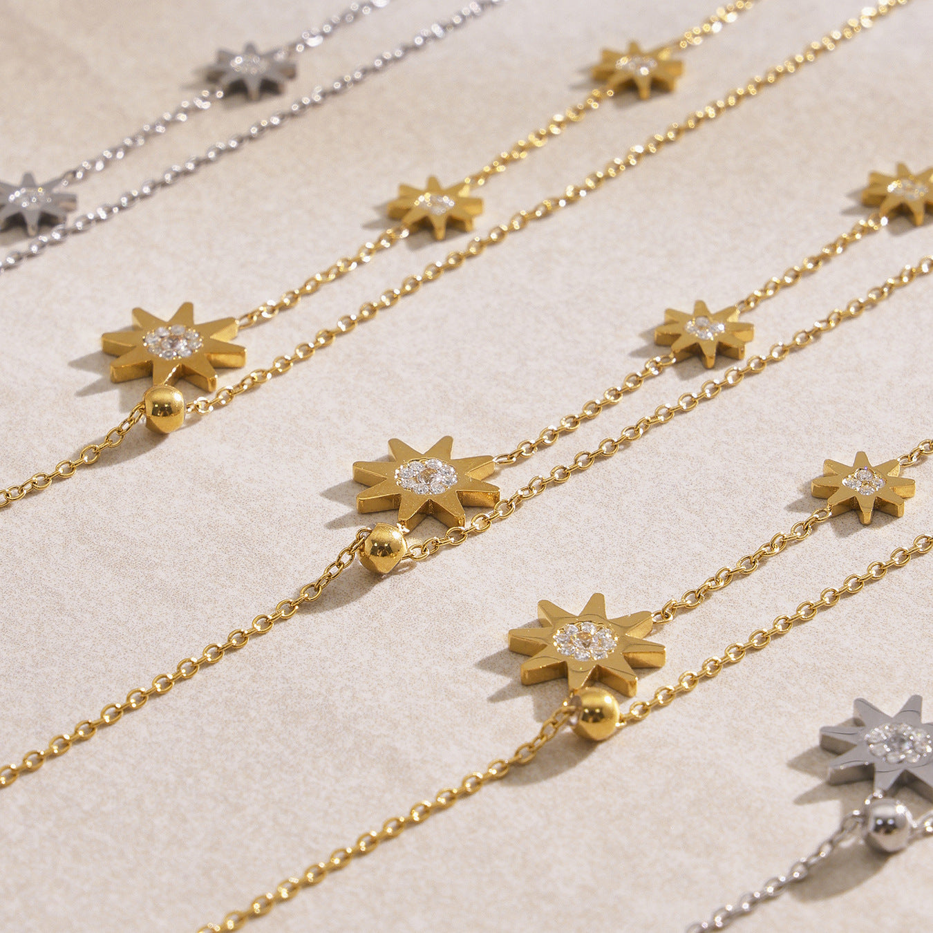 Planderful Zircon Fringe Necklace Stainless Steel For Girls