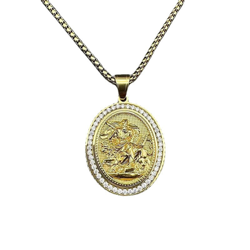 Zircon Necklace - Statement Hip Hop Religious Figure