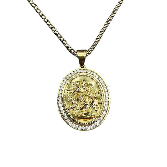 Zircon Necklace - Statement Hip Hop Religious Figure