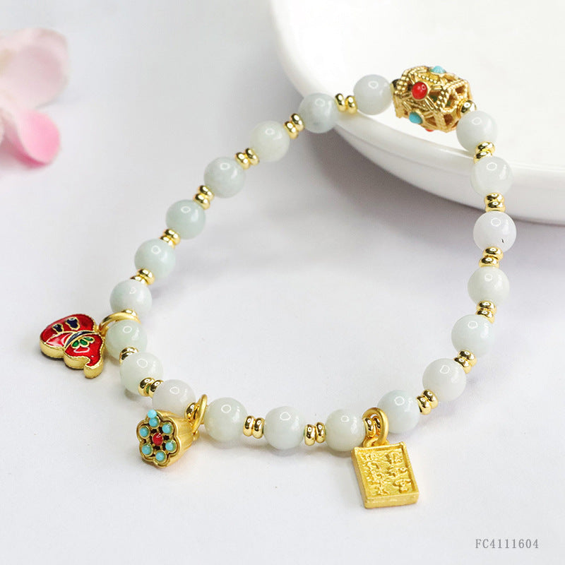 Jadeite Round Bead 6 mm Bracelet