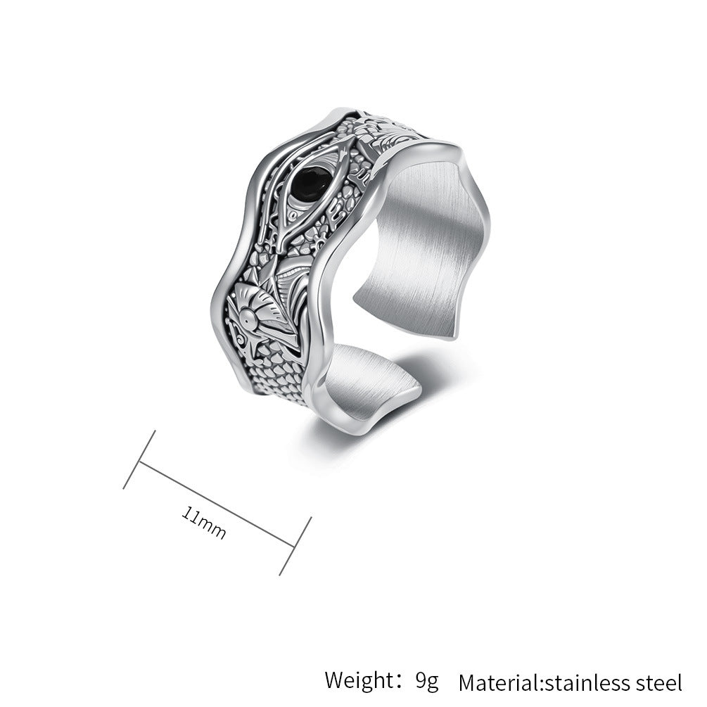 Planderful Collection Horus Eye Ring Anubis Divine Vintage Style Unisex Protection Jewelry For Collectors