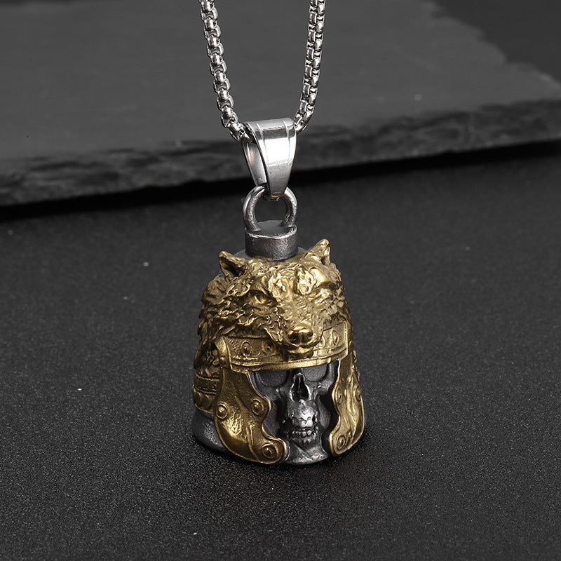 Vintage Wolf Stainless Steel Pendant Necklace