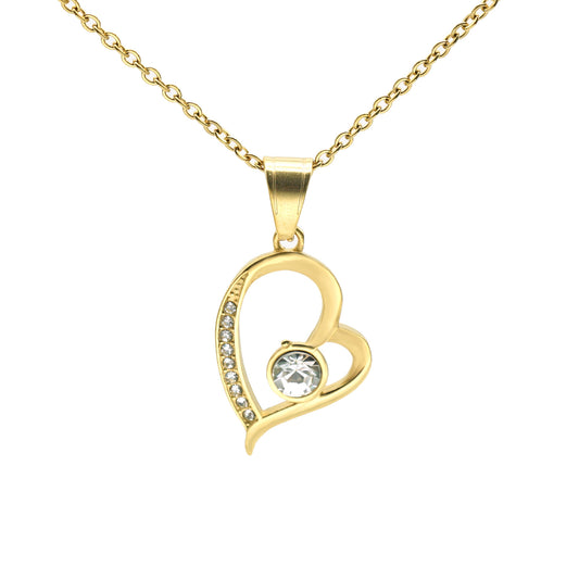 Planderful Heart Shaped Stainless Steel Zircon Pendant Necklace For Women Valentine Gift Ready Timeless Elegance