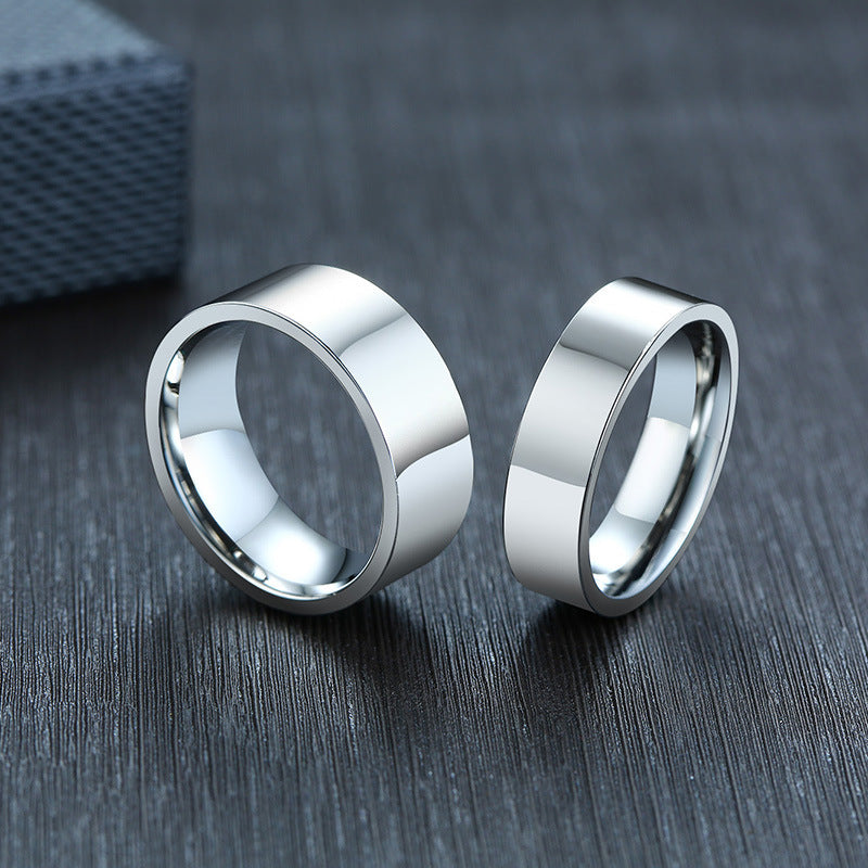 Titanium Steel Japan and Korea Simple Smooth Surface Ring