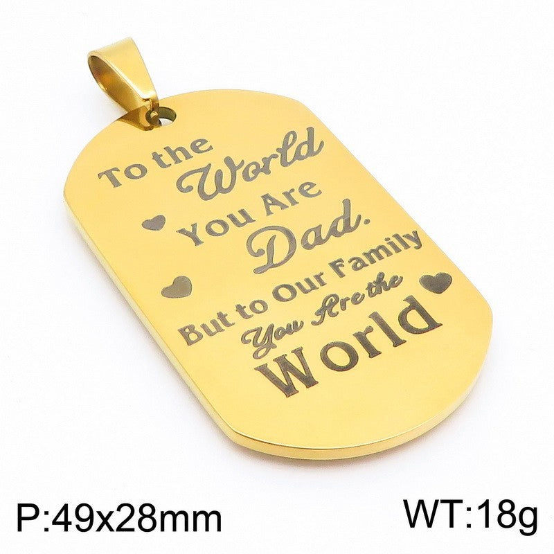 Planderful Titanium Steel Military Pendant Engraved For Dad