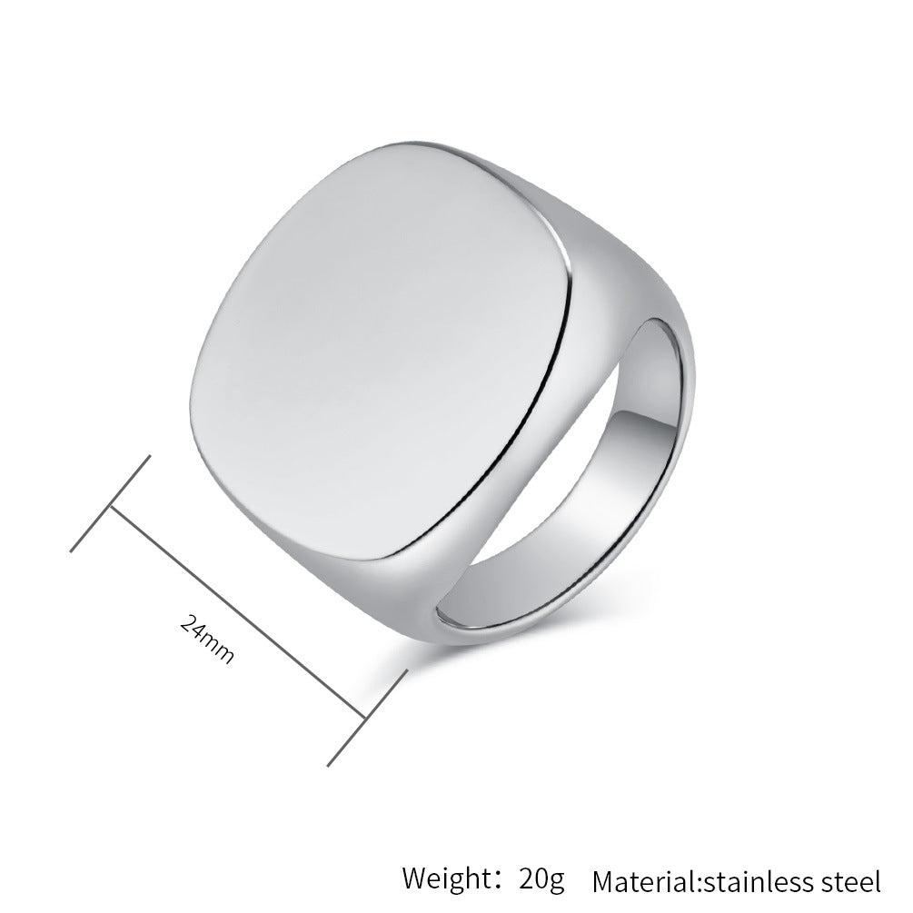 Planderful Titanium Steel Ring Unisex Smooth Brushed Finish For Hip Hop Streetwear Everyday Genie Collection